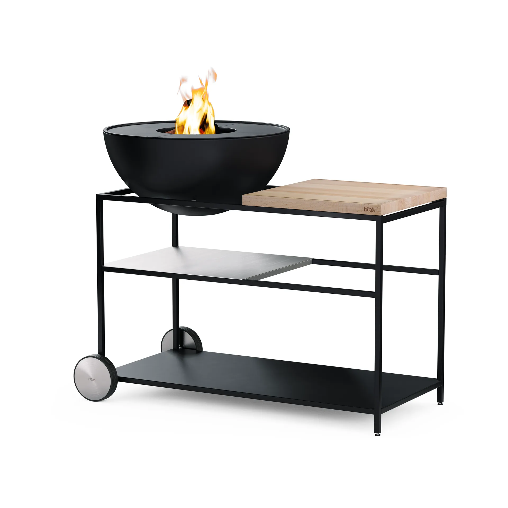 FIRE KITCHEN wheels for outdoor kitchen, Black, 2-pack Höfats