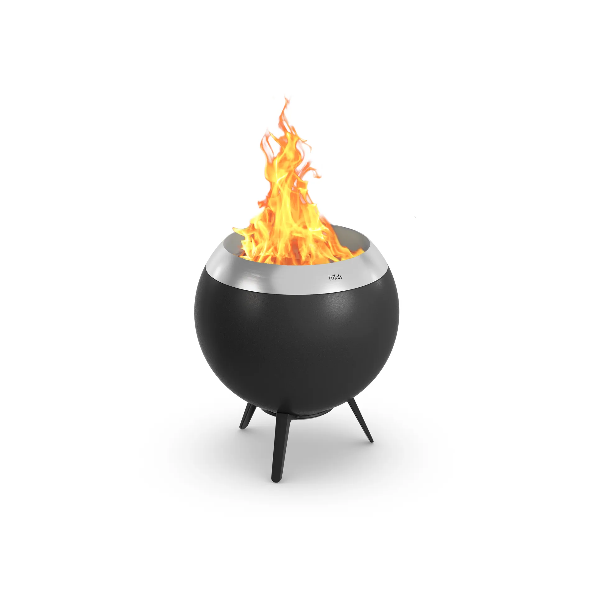 MOON 45 fireplace, Black-silver, low stand Höfats