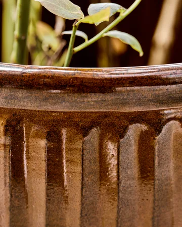 Groove planter 2 parts small - Brown - House Doctor