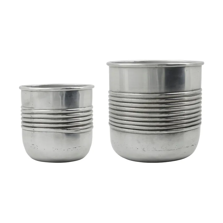 Groove planter aluminium 2 parts - Antique silver finish - House Doctor