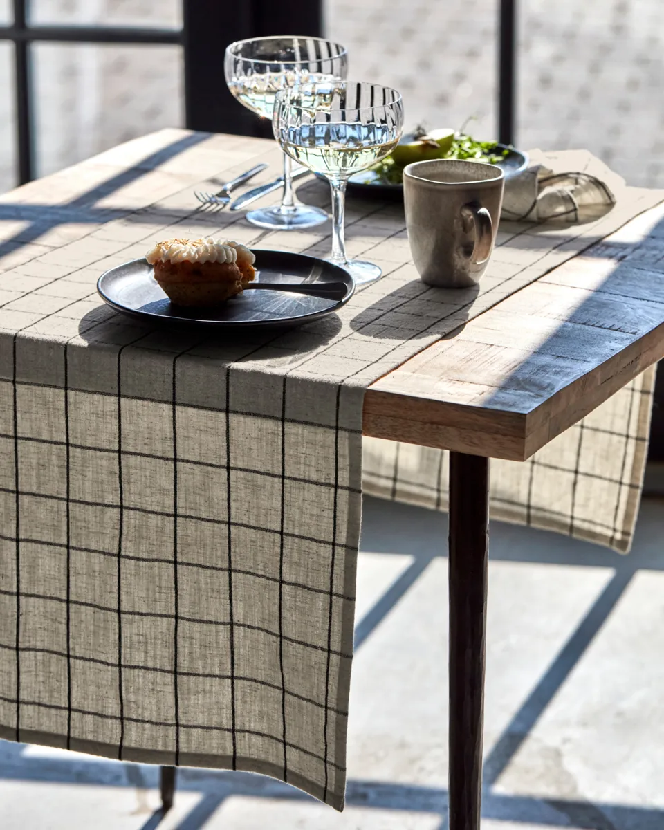 Join runner 40x140 cm, Black-off white House Doctor
