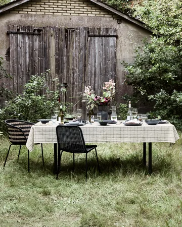 Join tablecloth 150x260 cm - Black-off white - House Doctor