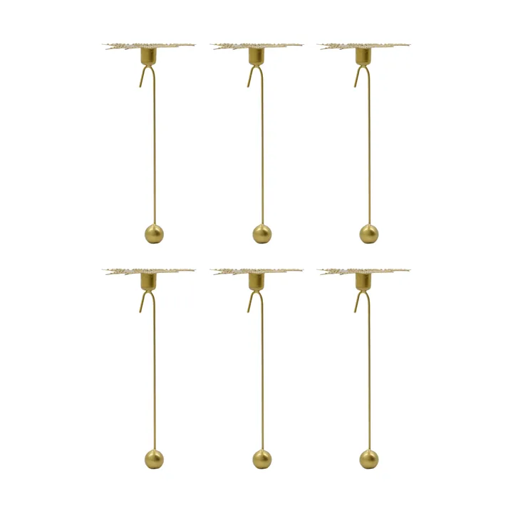 Leaves candle holder 4-pack - Antique brass colour - House Doctor