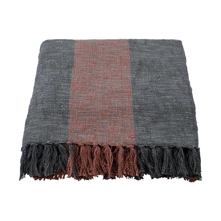 Ponra throw 130x180 cm - Khaki-Burnt red - House Doctor