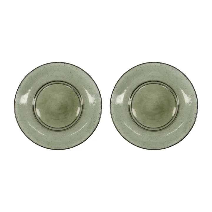 Rain small plate Ø21 cm 2-pack - Green - House Doctor