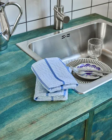 Rena dishcloth - Light blue-blue, 30x30 cm, 2-pack - House Doctor