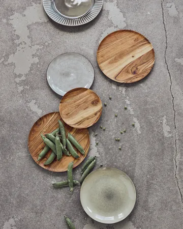 Wood tray Ø25 cm 2-pack - Nature - House Doctor