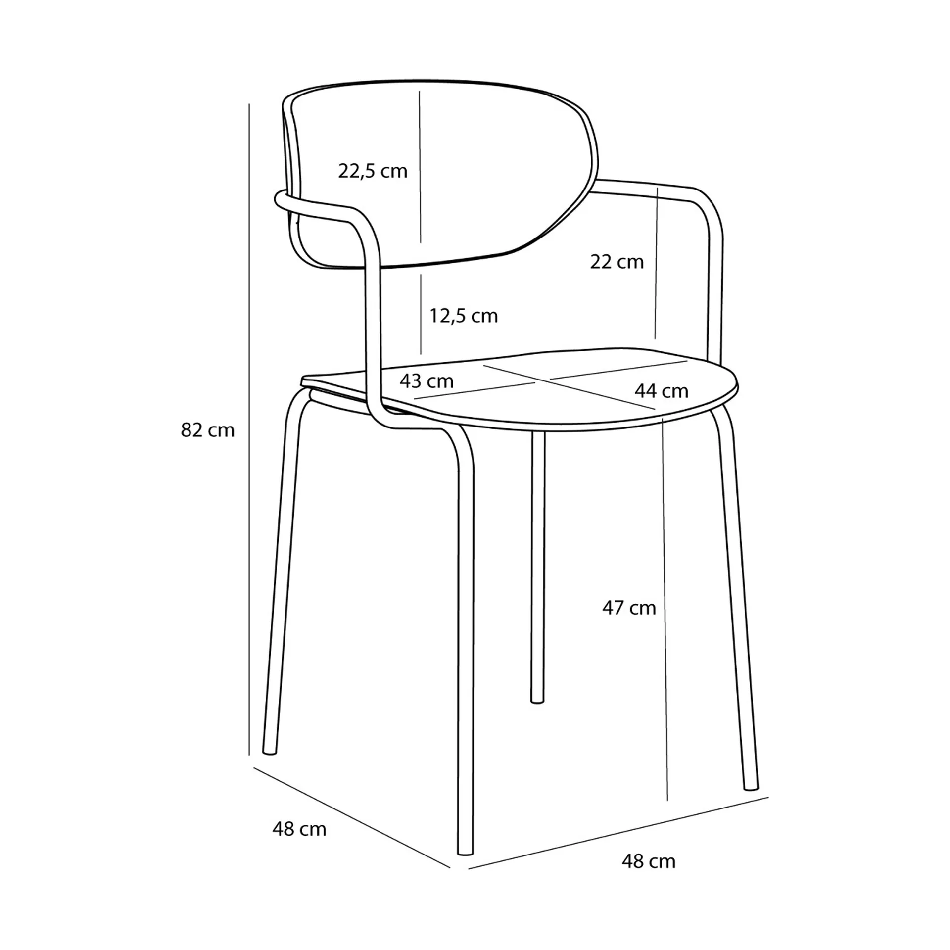 Arch chair, Light grey Hübsch