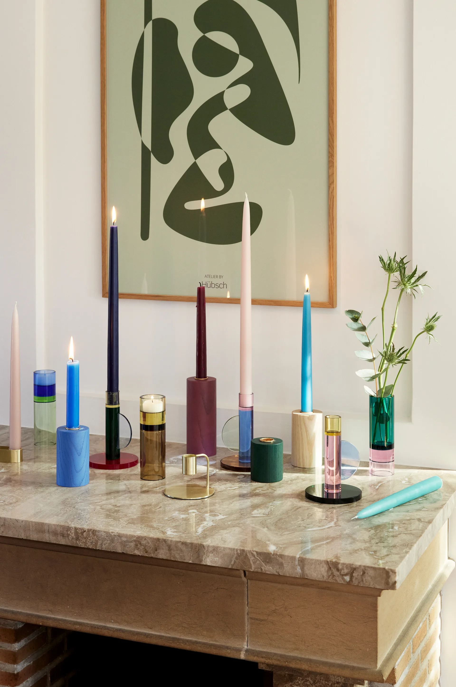 Astro candleholder, Blue Hübsch