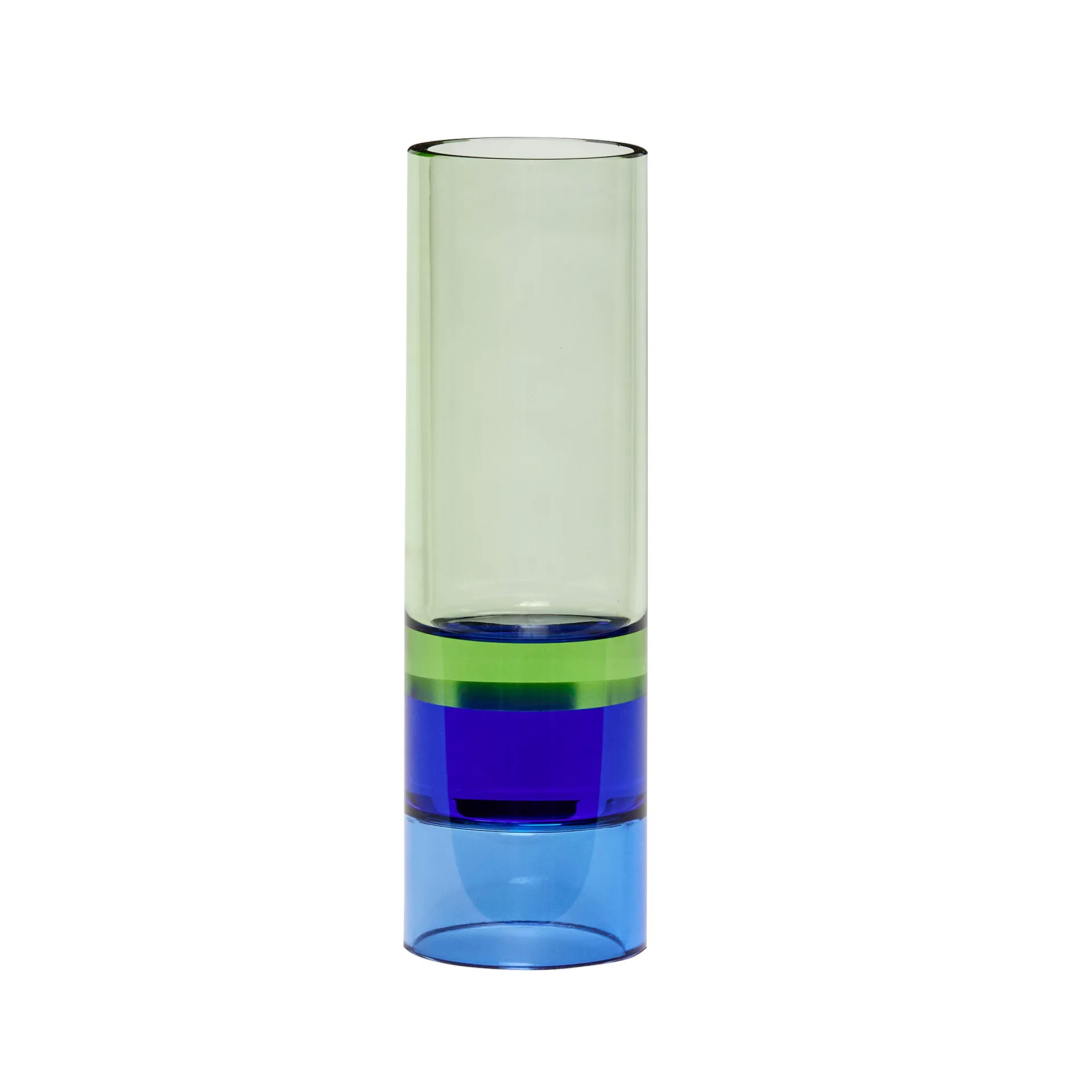 Candle lantern vase Ø5 cm, Green-blue Hübsch