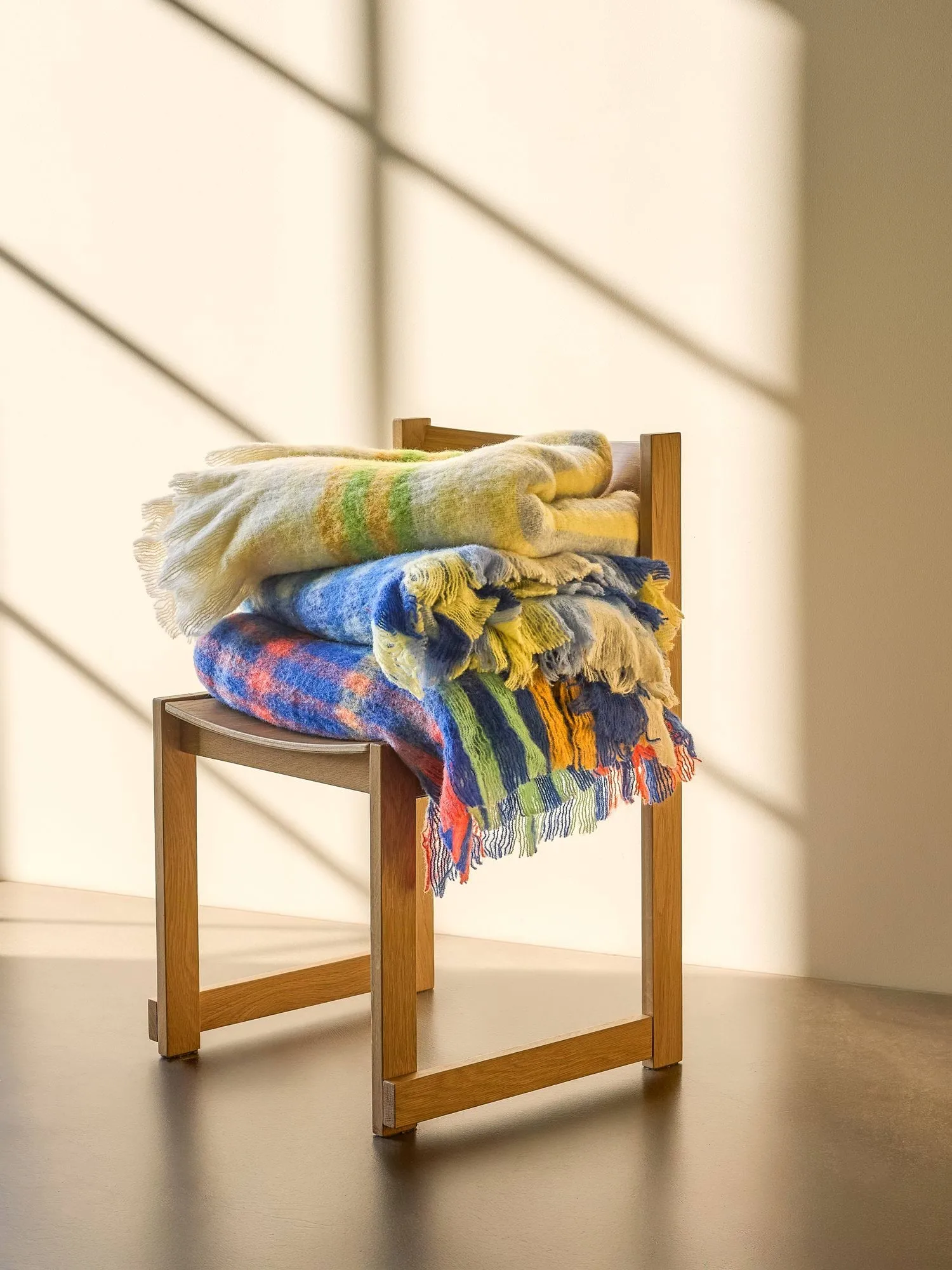 Loom throw blanket, Blue, 140x200 cm Hübsch