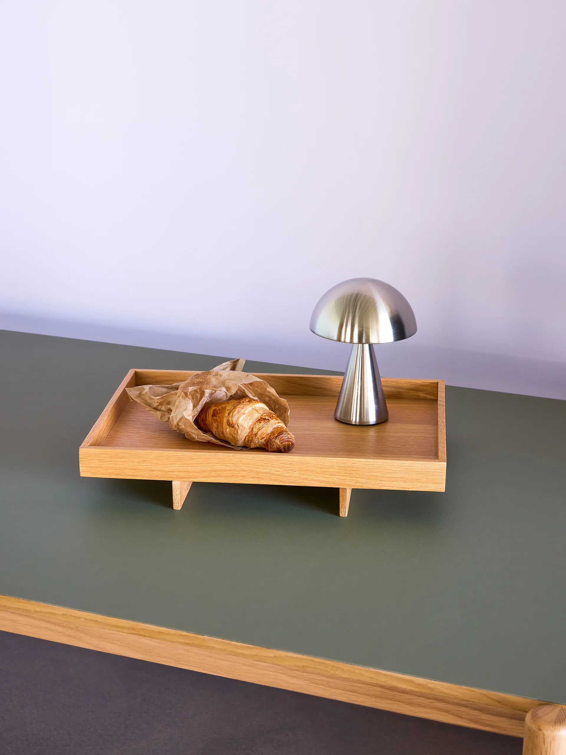 Mush portable table lamp, Nickel Hübsch