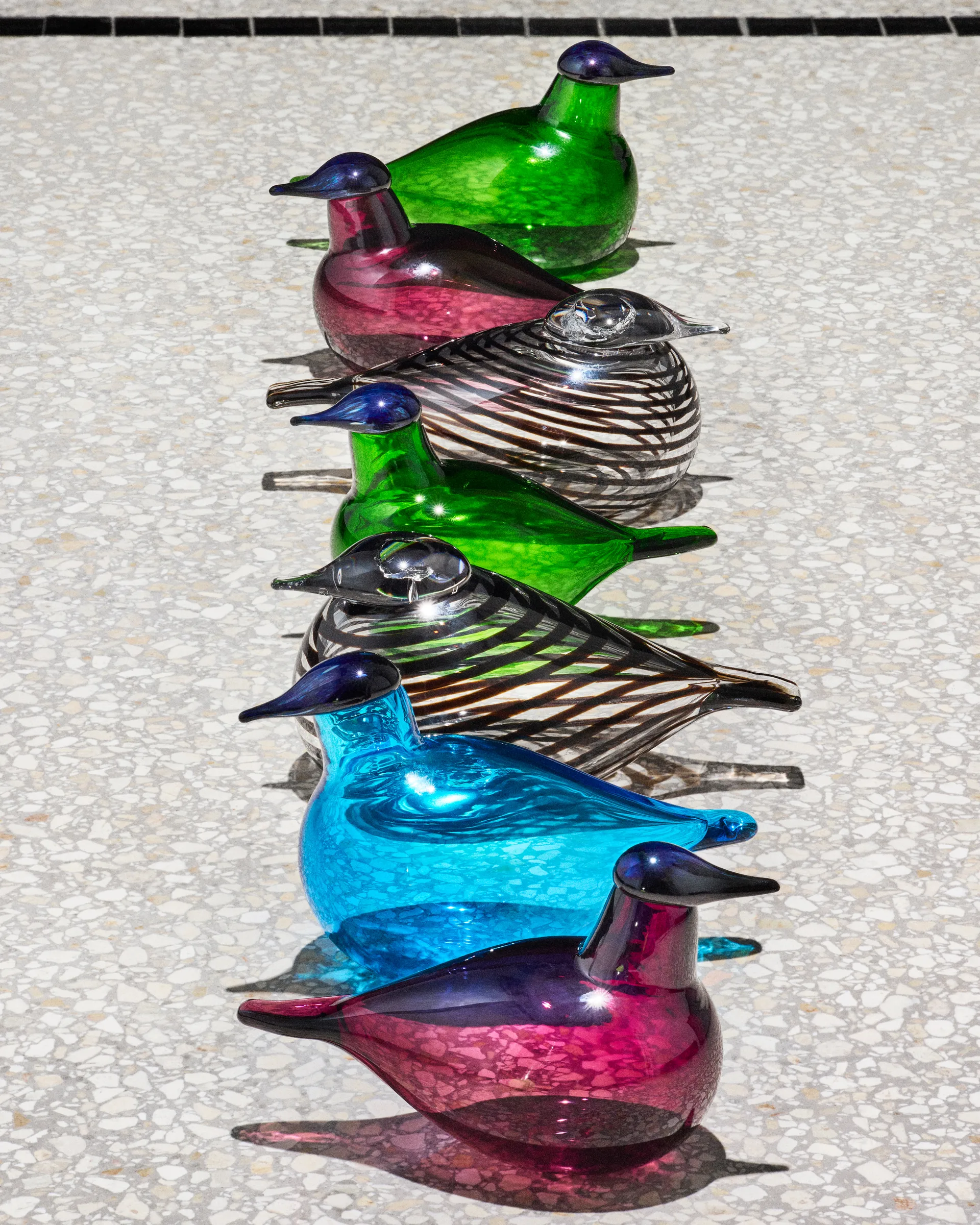 Chiffchaff glass bird, Turquoise, 13x8 cm Iittala