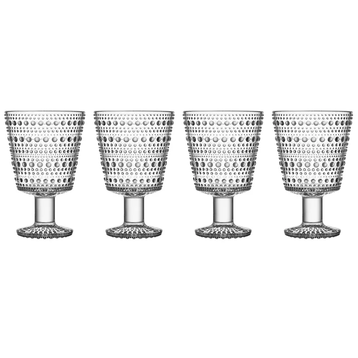 Kastehelmi water glass on base 26 cl 4-pack - clear - Iittala
