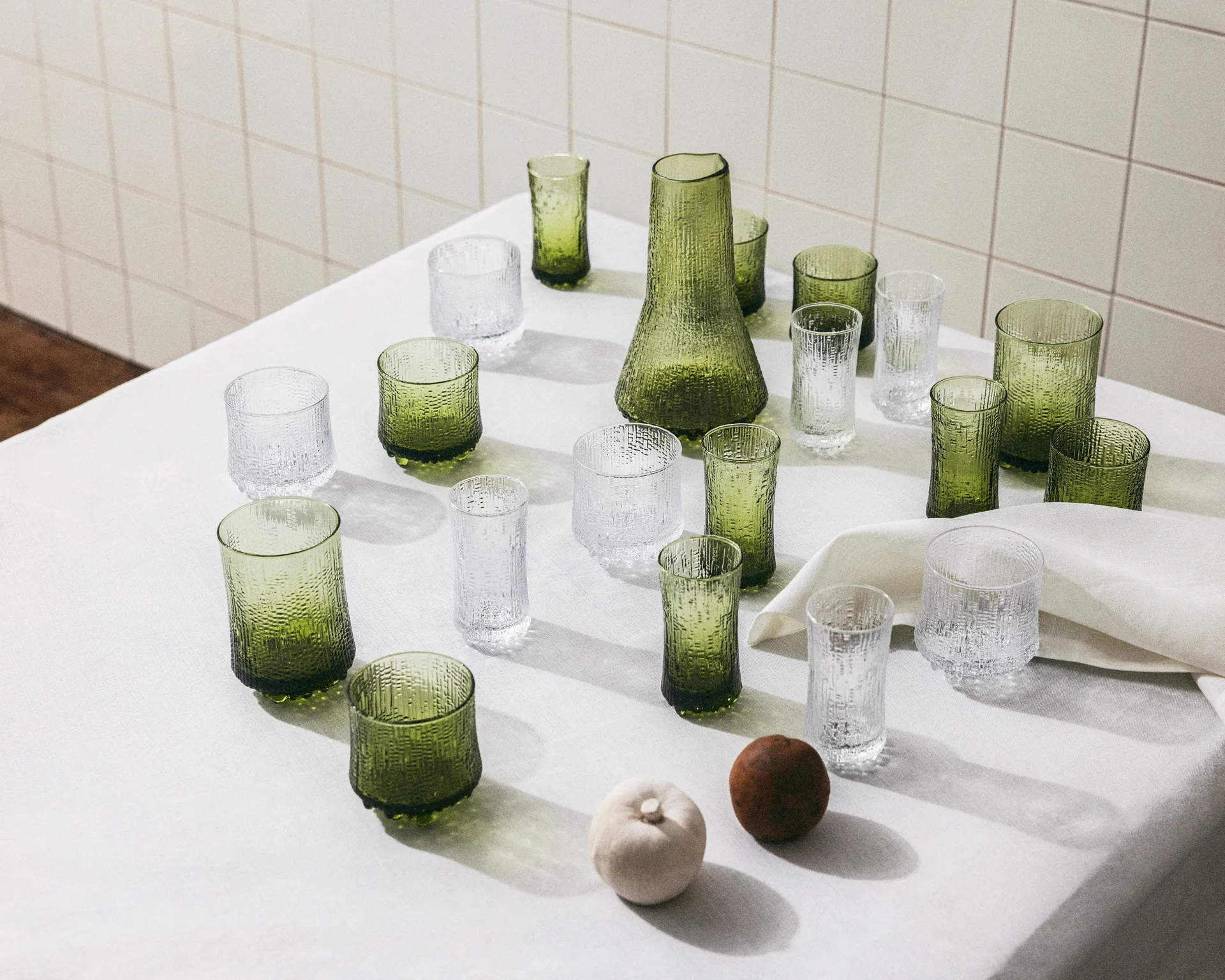 Ultima Thule drinking glass Finnish sand 20 cl 2-pack, Green Iittala