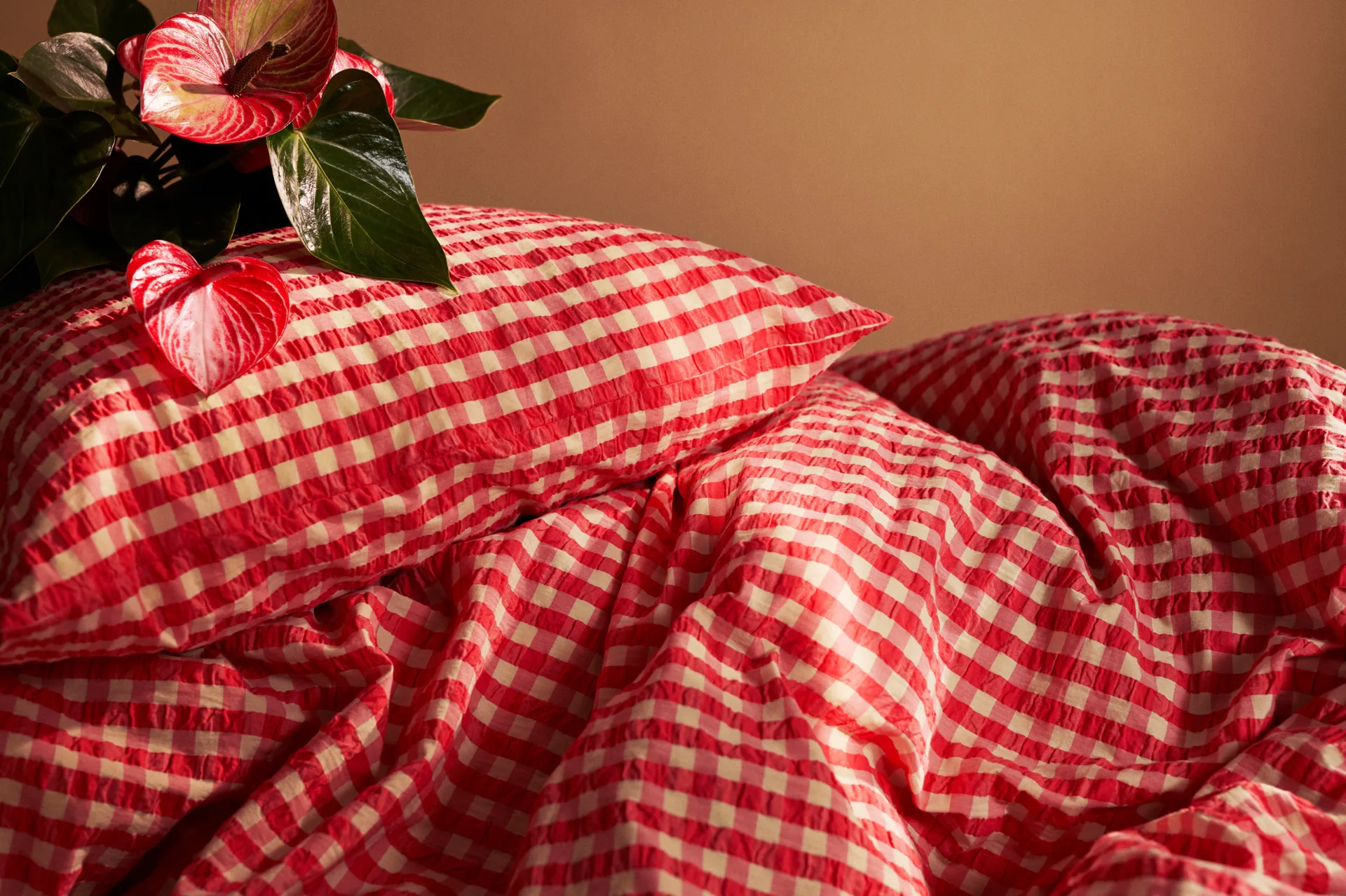 Bæk&Bølge bed set 150x210 cm, Red-yellow Juna
