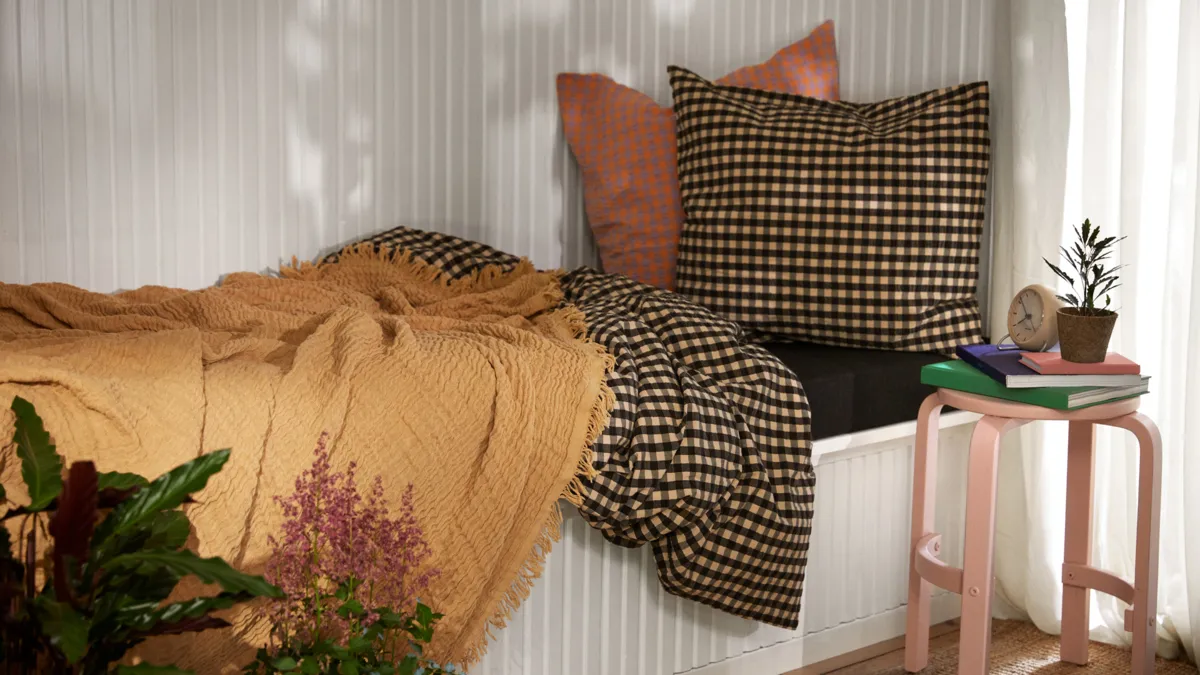 Bæk&Bølge bed set 220x220 cm, Black sand Juna