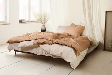Daisy bedding set 150x210 cm - Sand-white - Juna