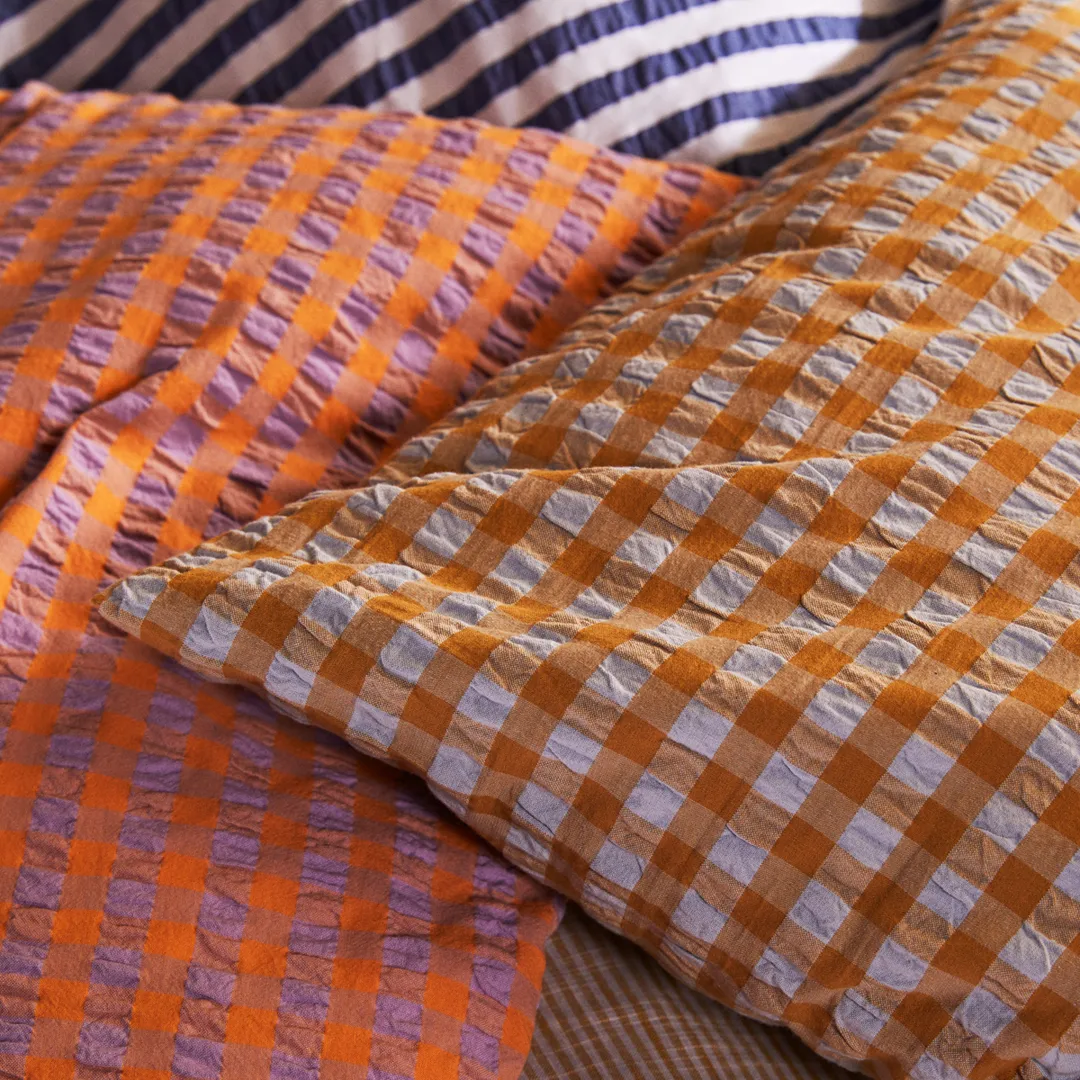 Monochrome Lines pillowcase 50x60 cm, Ochre-white Juna