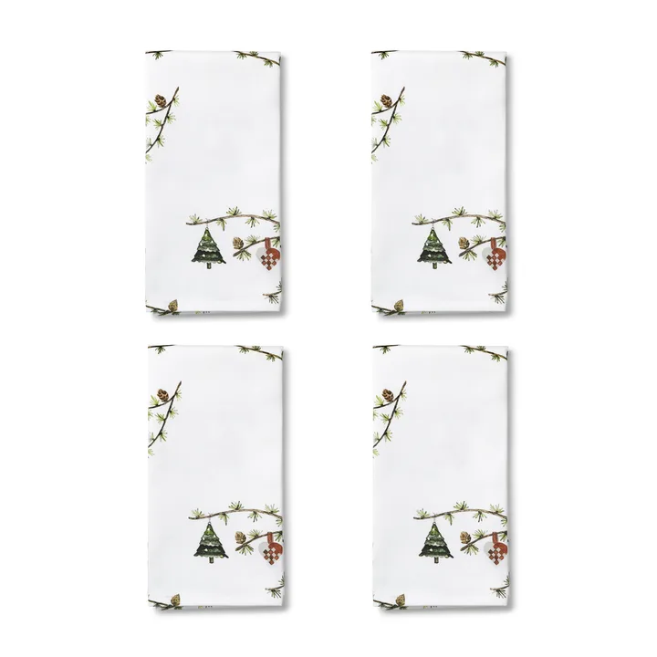 Hammershøi Christmas fabric napkin 45x45 cm 4-pack - White - Kähler