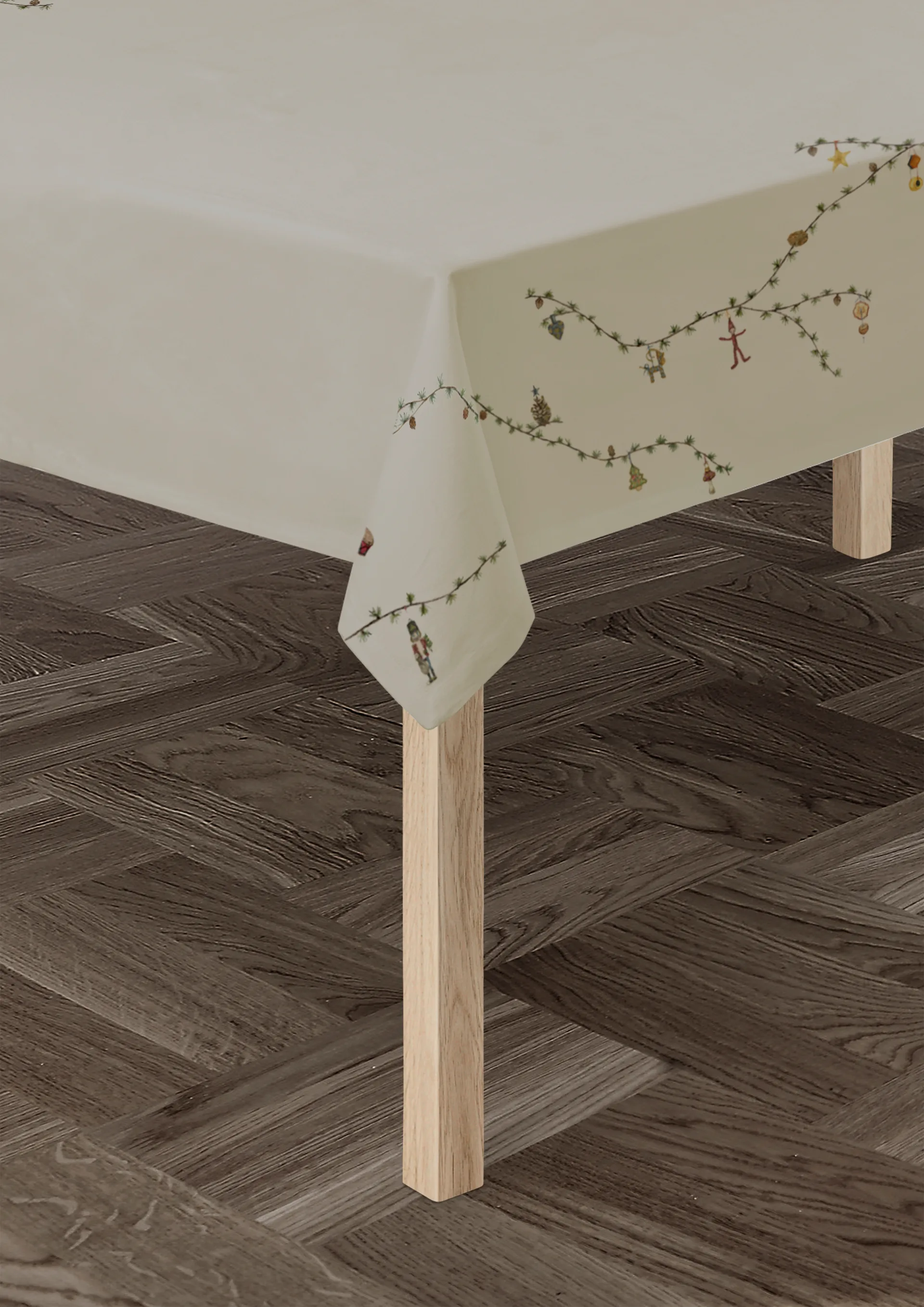 Hammershøi Christmas Tablecloth sand, 150x220 cm Kähler