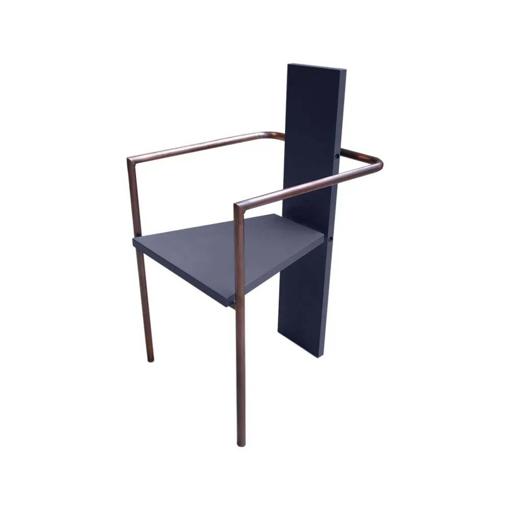 Concrete armchair, Clay — copper-plated base Källemo