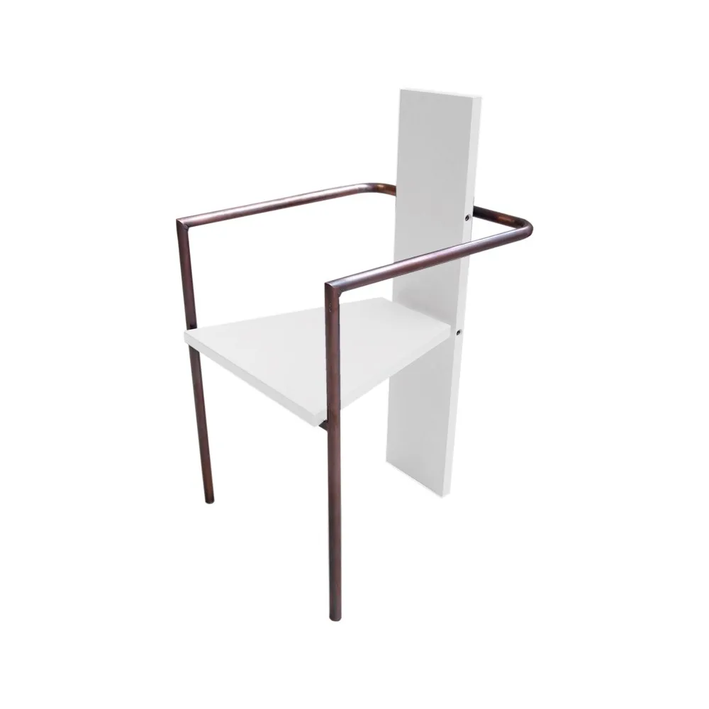 Concrete armchair, White copper-plated frame Källemo