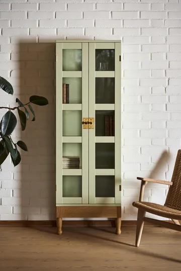 National Geographic bookcase - Yellow-plinth-base-brass - Källemo