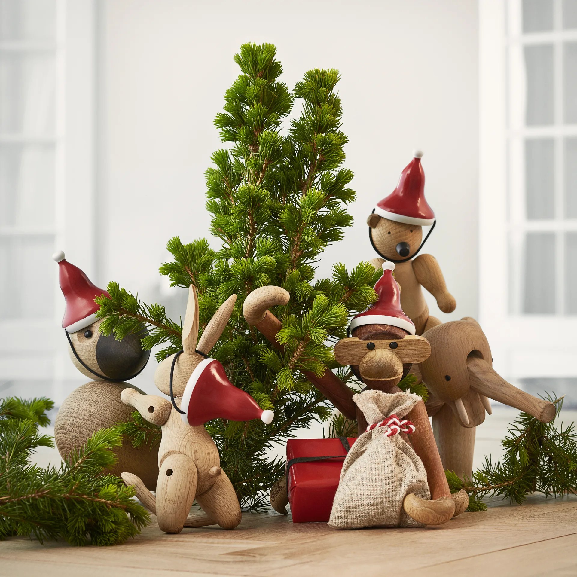 Small monkey with Christmas hat,  Kay Bojesen Denmark