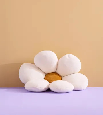 Flower floor cushion - Natural white, Ø100x15 cm - Kid's Concept