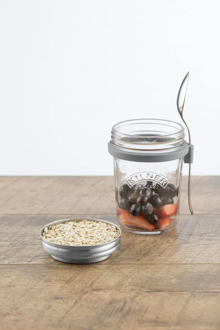 Breakfast set glass bowl + spoon, 0,35 L Kilner