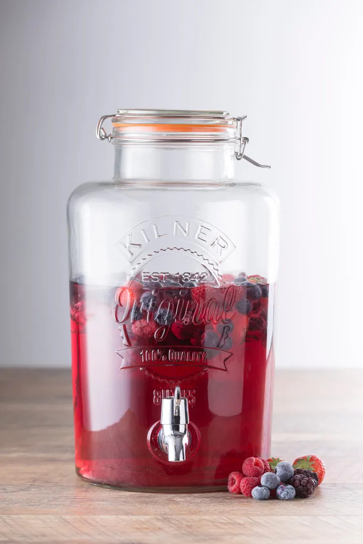 Kilner drinks dispenser with tap - Clear-stainless steel, 8 L - Kilner