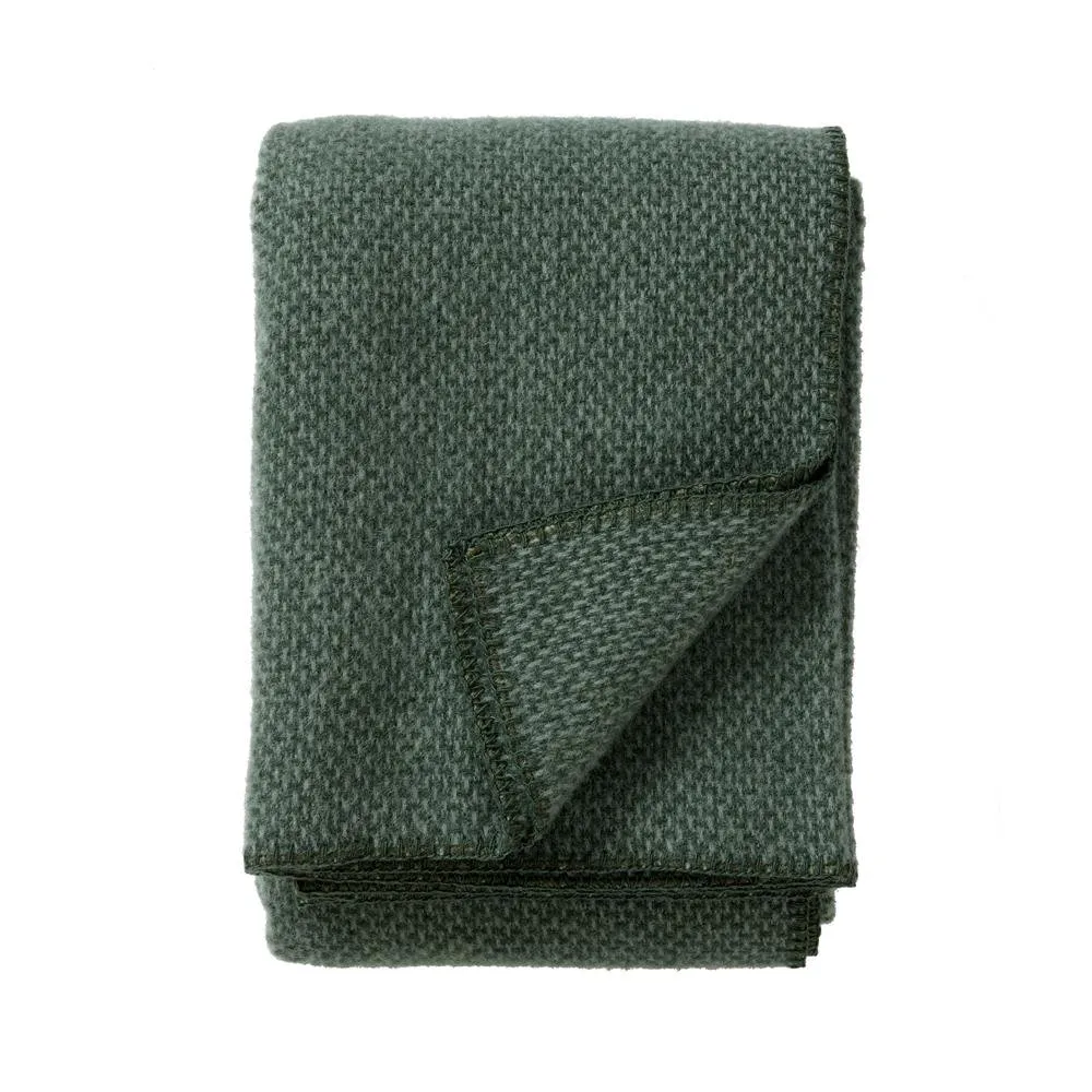 Domino wool throw, green Klippan Yllefabrik
