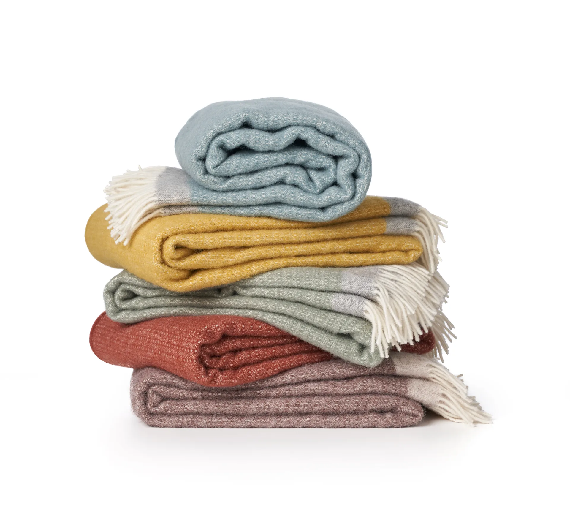 Harald wool throw 130x200 cm, Dusty blue-grey Klippan Yllefabrik