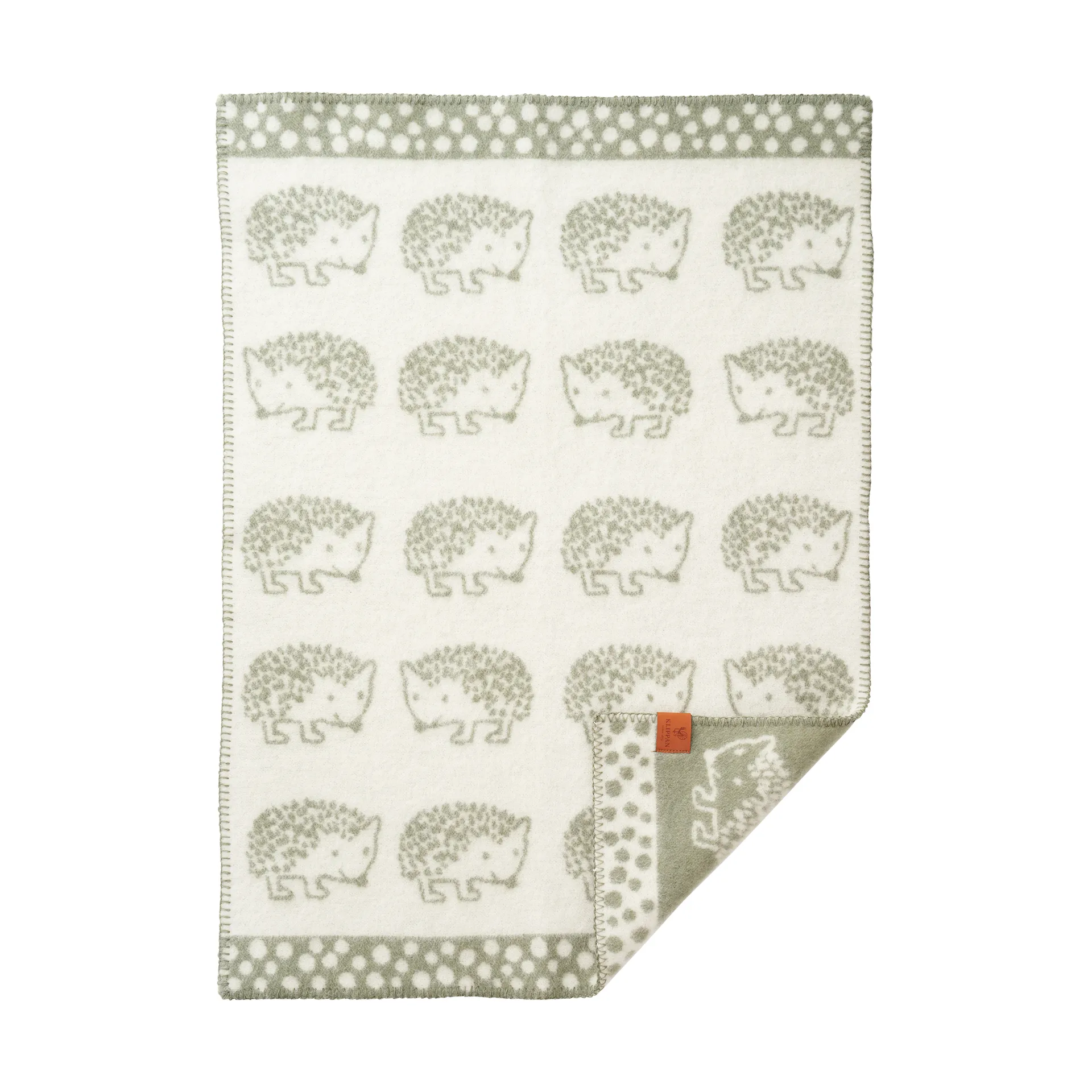 Hedgehog baby blanket 65x90 cm, Green Klippan Yllefabrik