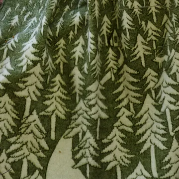 House in the Forest wool blanket - green - Klippan Yllefabrik