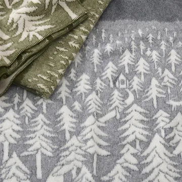 House in the Forest wool blanket - grey - Klippan Yllefabrik