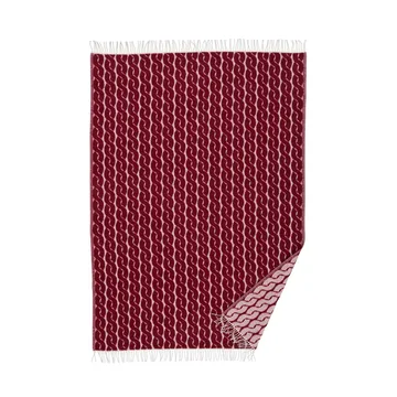Knit wool throw 130x200 cm - Burgundy - Klippan Yllefabrik