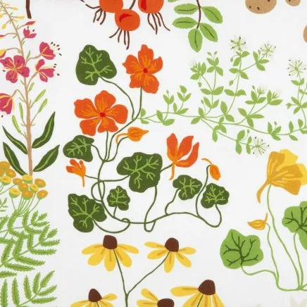 Leksand fabric, white Klippan Yllefabrik