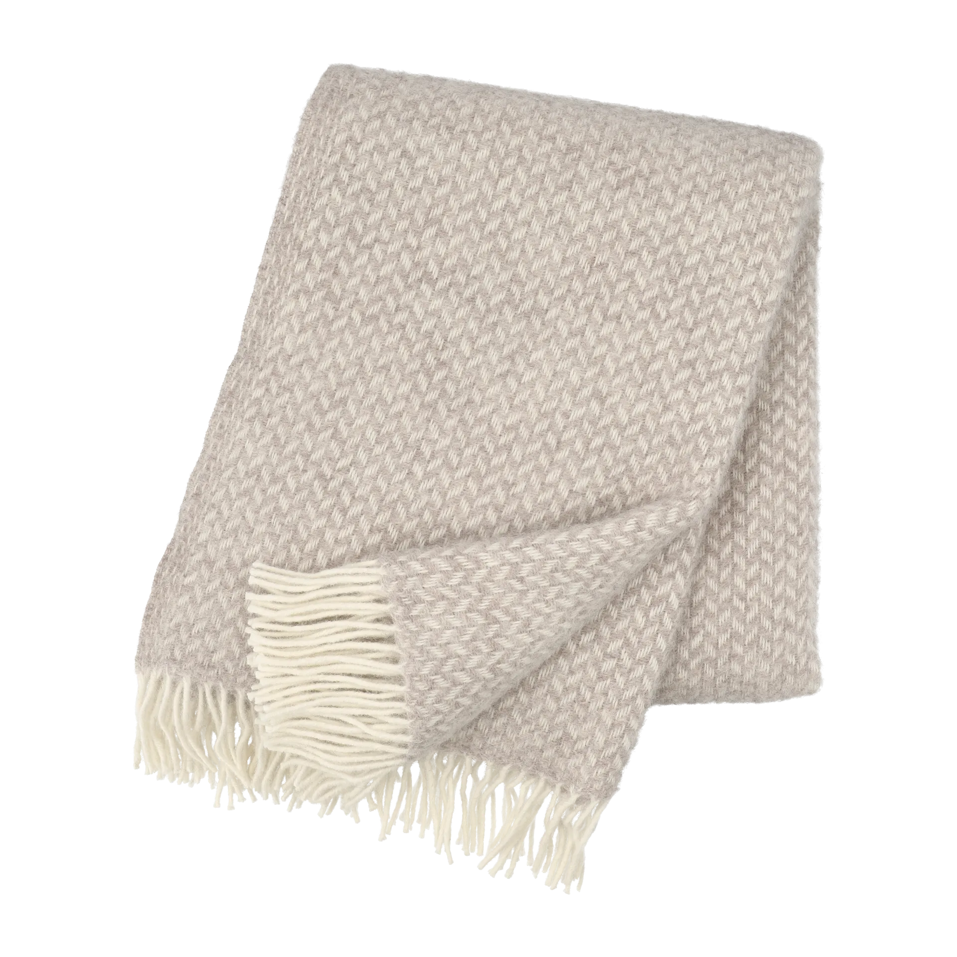 Polka wool throw, Beige Klippan Yllefabrik