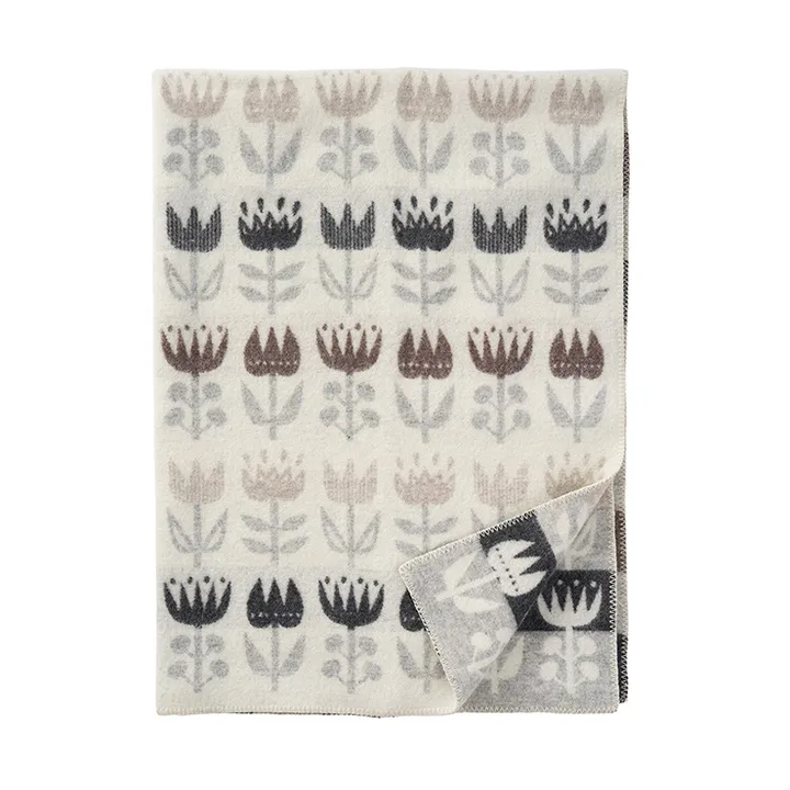 Tulip throw 130x180 cm - Grey - Klippan Yllefabrik
