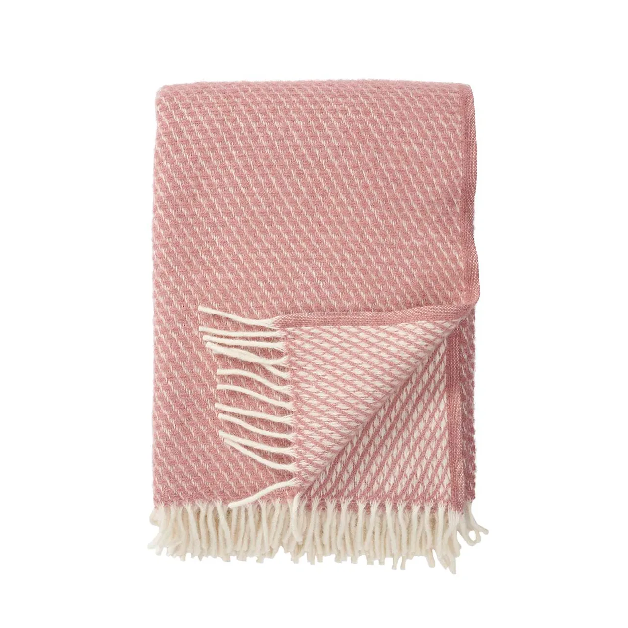 Velvet wool throw, rose Klippan Yllefabrik