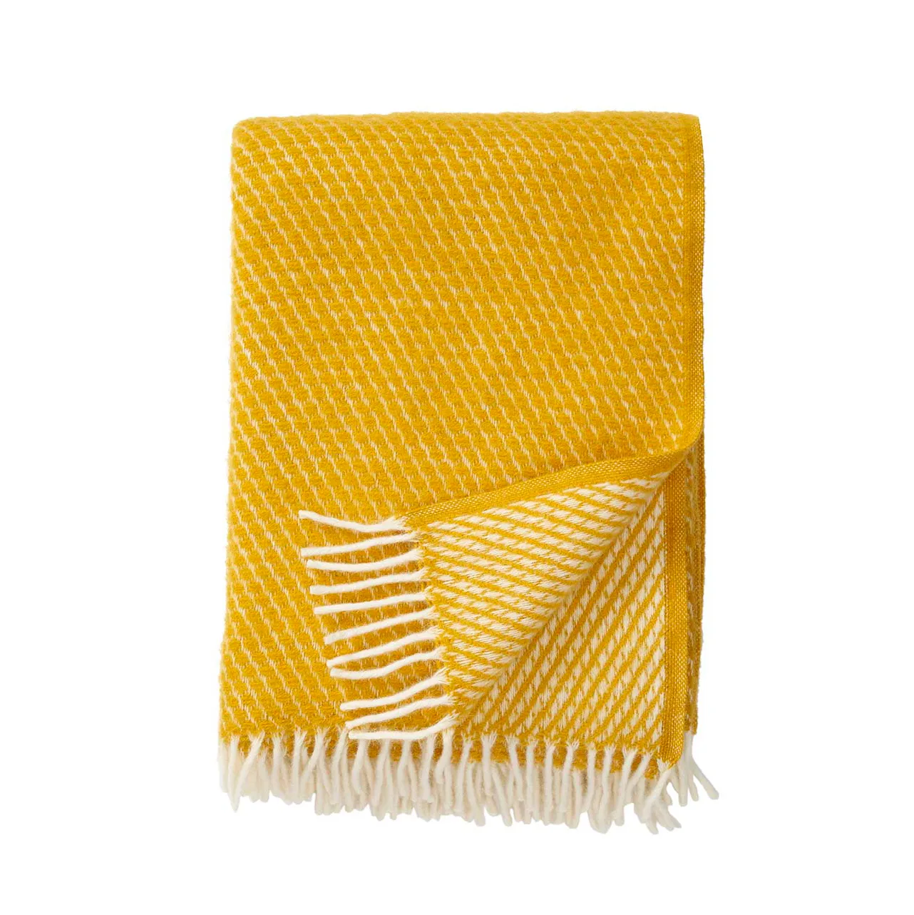 Velvet wool throw, saffron Klippan Yllefabrik