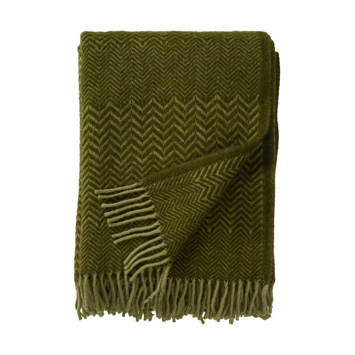 Zigzag wool throw 130x200 cm - Basil - Klippan Yllefabrik