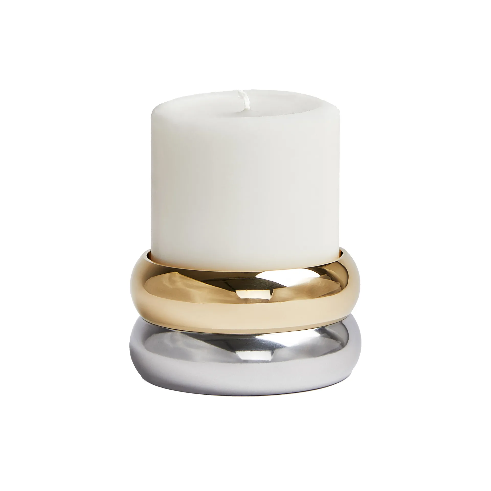 Marriage candleholder, brass -silver KLONG
