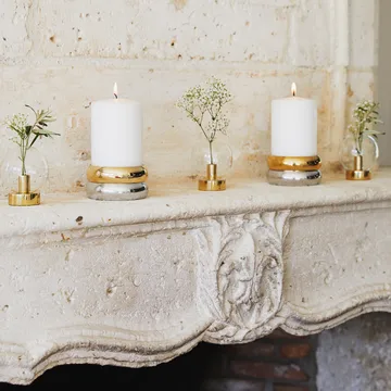Marriage candleholder - brass -silver - KLONG