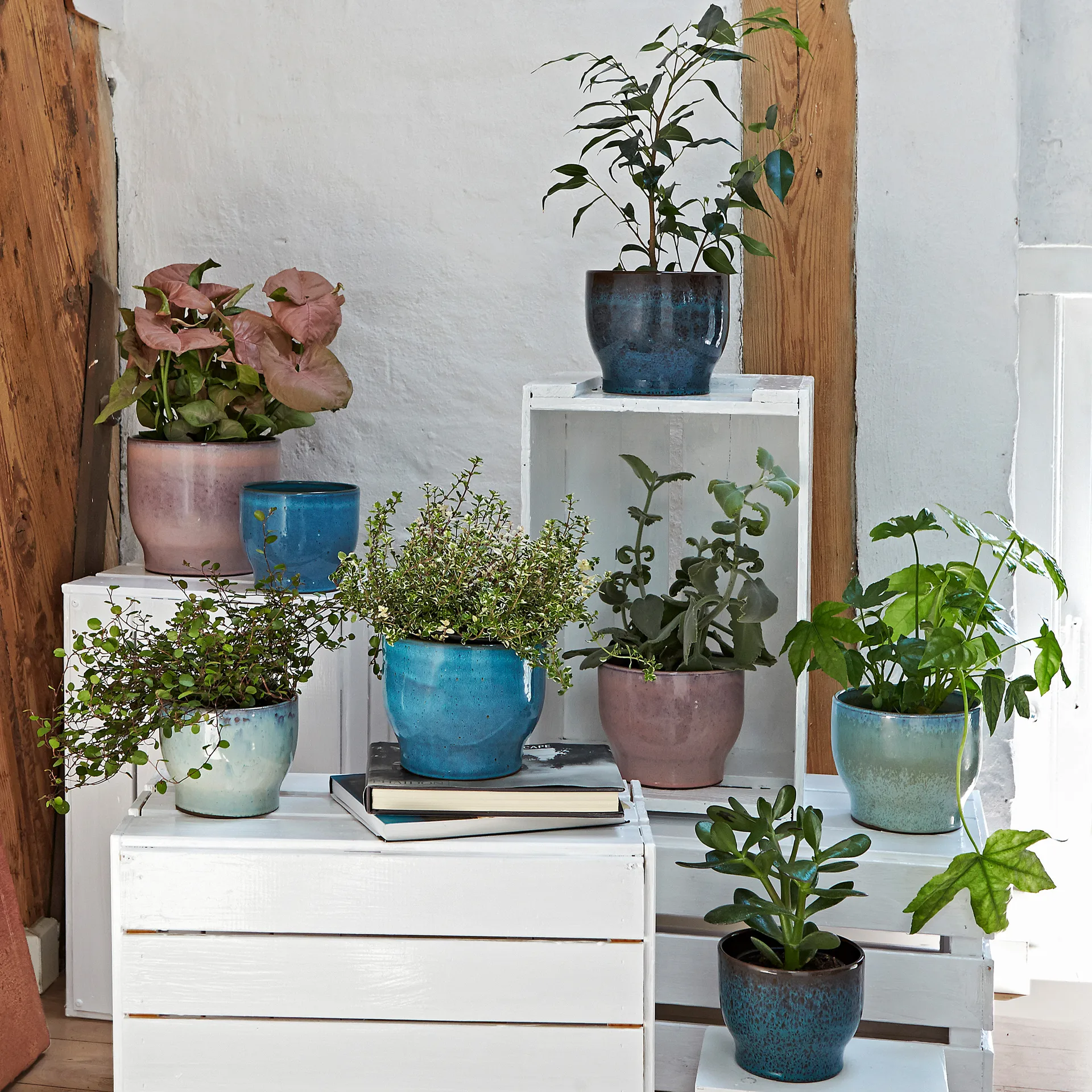 Knabstrup outdoor flower pot Ø14.5 cm, soft mint Knabstrup Keramik