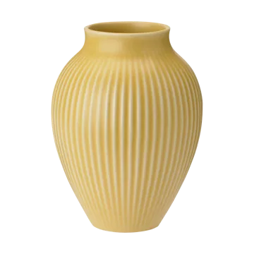 Knabstrup vase ribbed 27 cm - Yellow - Knabstrup Keramik
