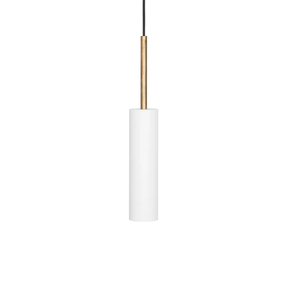 Stav pendant XL, White/raw brass Konsthantverk