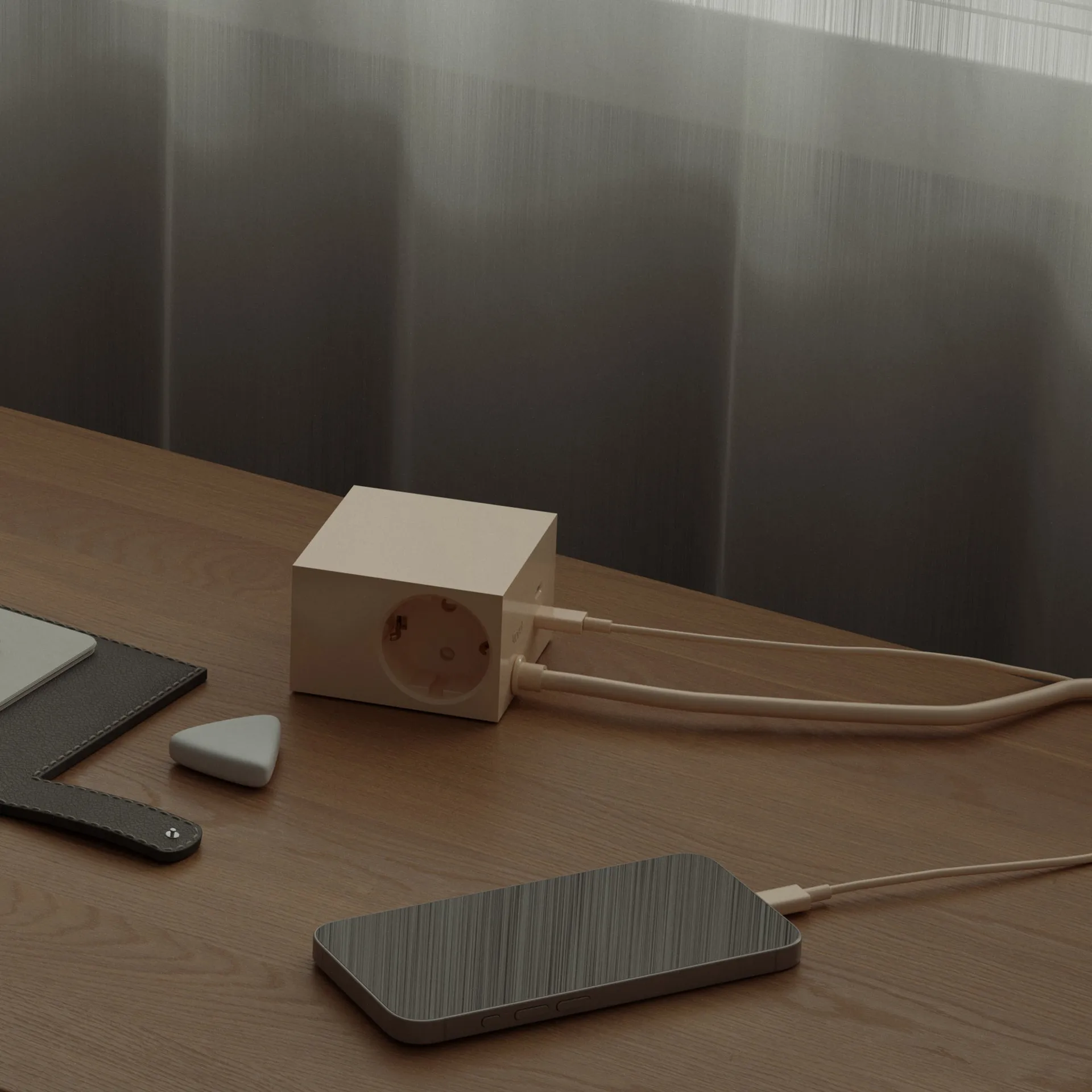 Cuboid+ outlet USB-C 30W 2 m, Pearled Ivory Kord